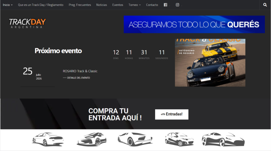 Track Day Argentina – Gestión de Eventos